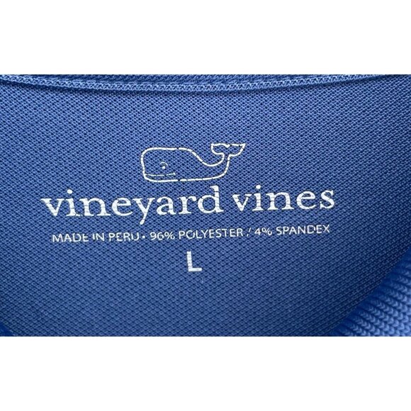Vineyard Vines Men’s Blue Polo Golf Poly Spandex Short Sleeve Shirt Large - Picture 4 of 4